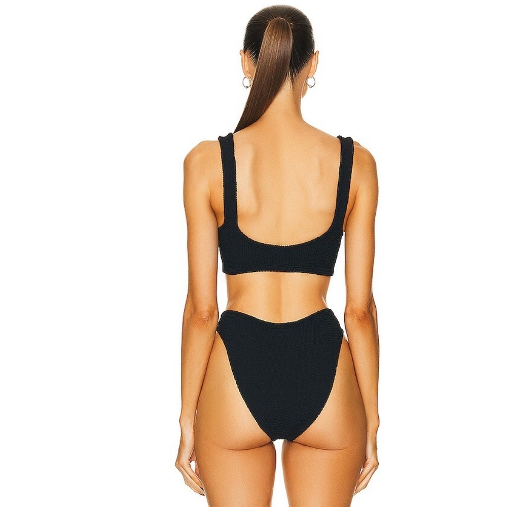 Hunza G Bonnie 2pc Bikini Set Black Swimwear OS NWT 255$ - Picture 3 of 12